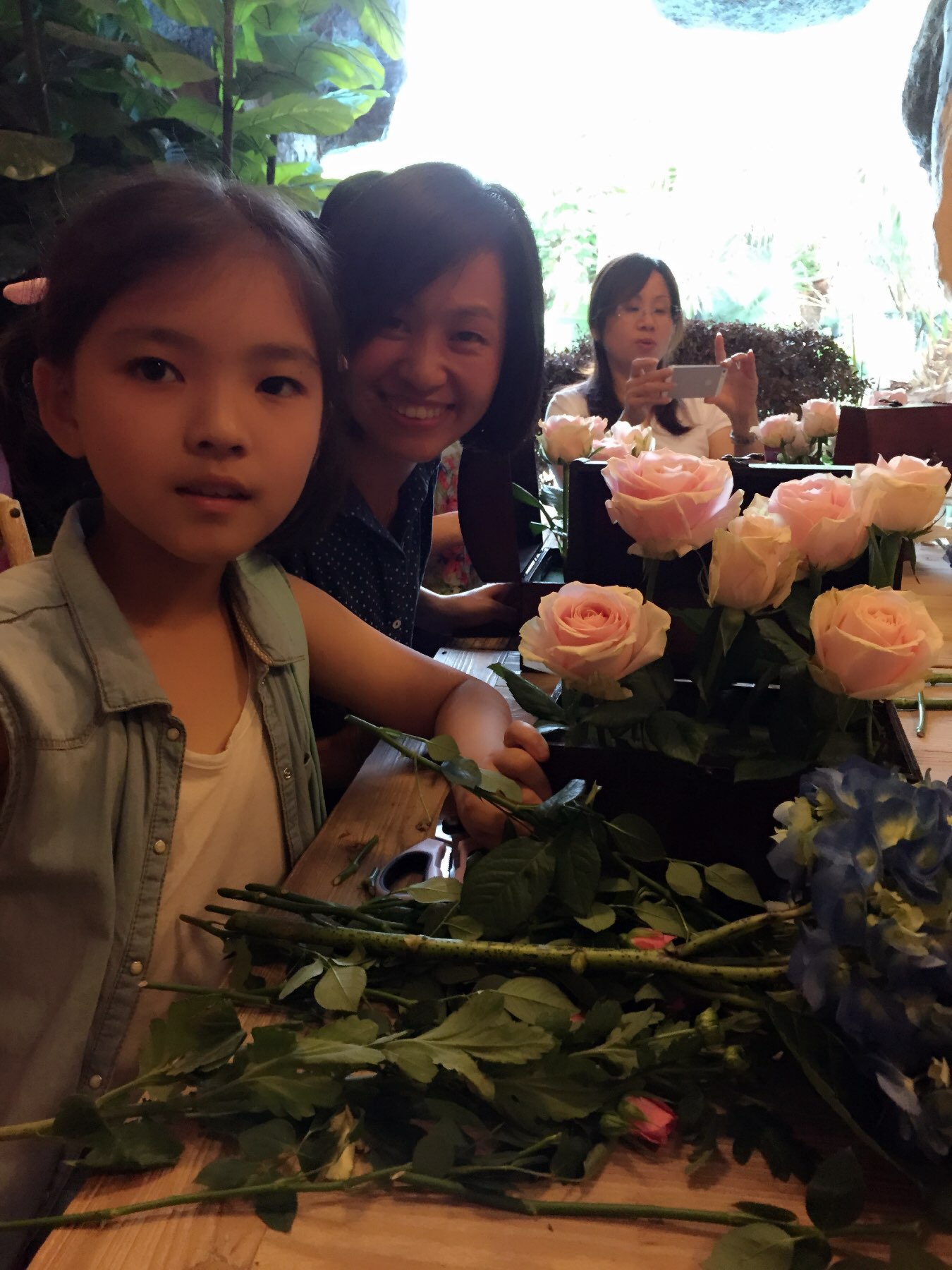 Young Jolie learning flower arranging